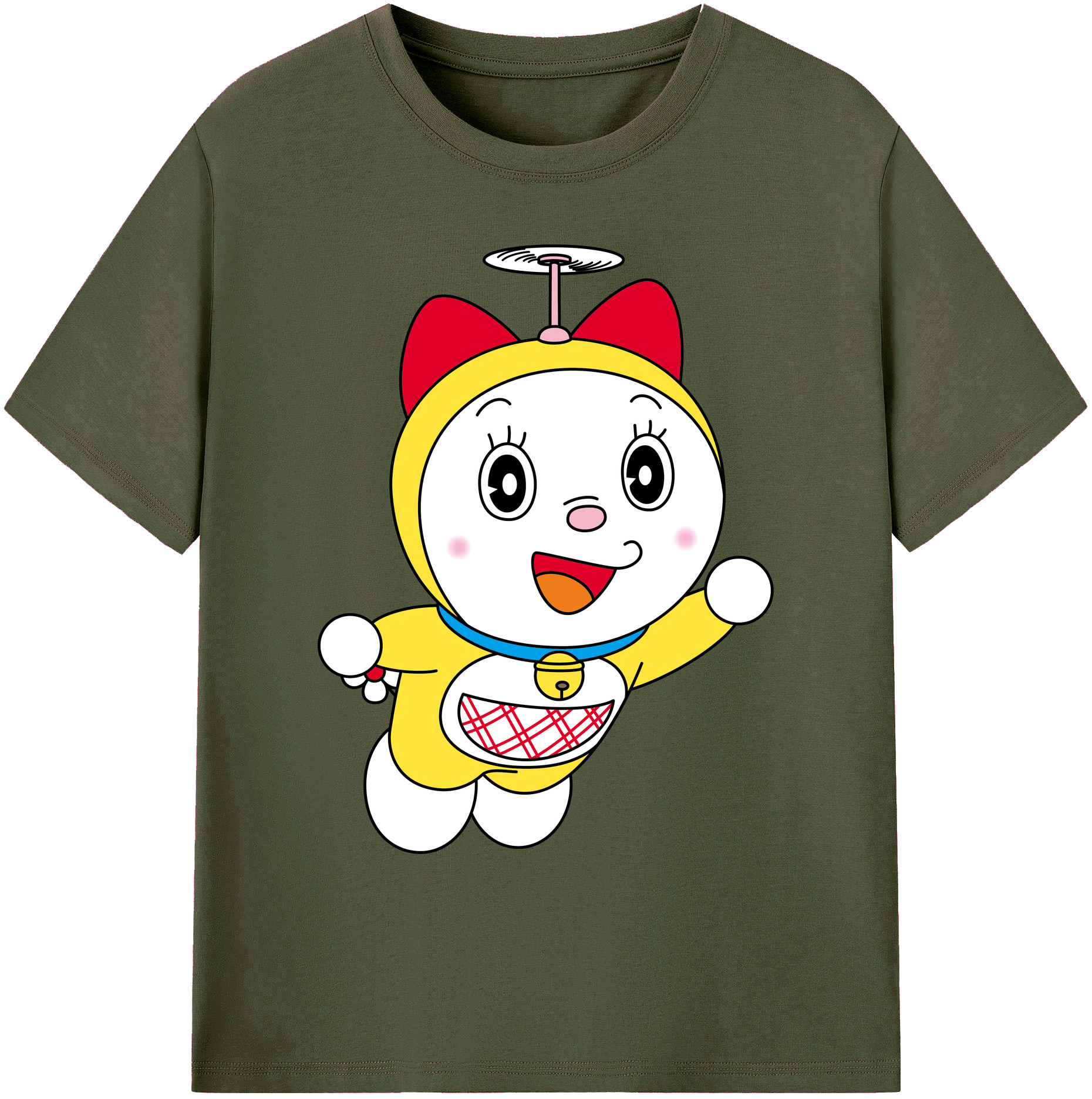（画像用） ドラえもん ドラミ Doraemon Dorami 綿100％ メンズ半袖Tシャツ｜肌触りやわらか＆通気性